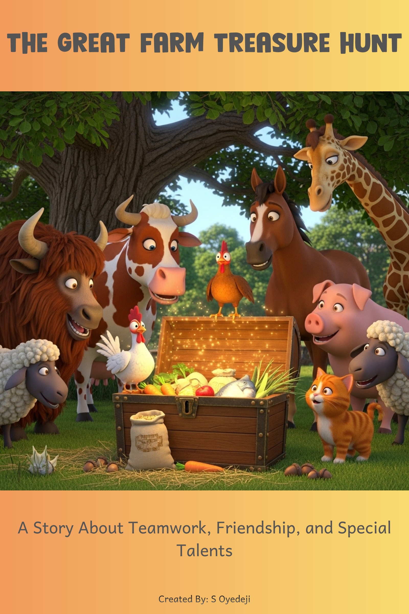 Farm Treasure Hunt book cover - teamwork and unique talents story