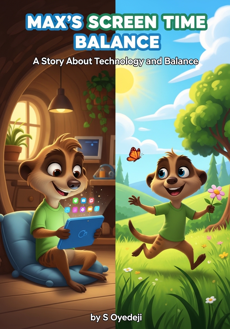 Max's Screen Time Balance book cover - digital wellness for children
